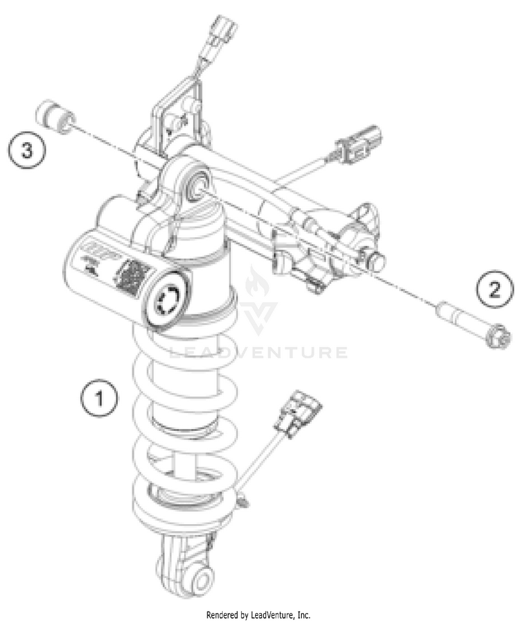 Shock Absorber 1390 SUPER DUKE R EVO, black CHASSIS - 2024 Schematic