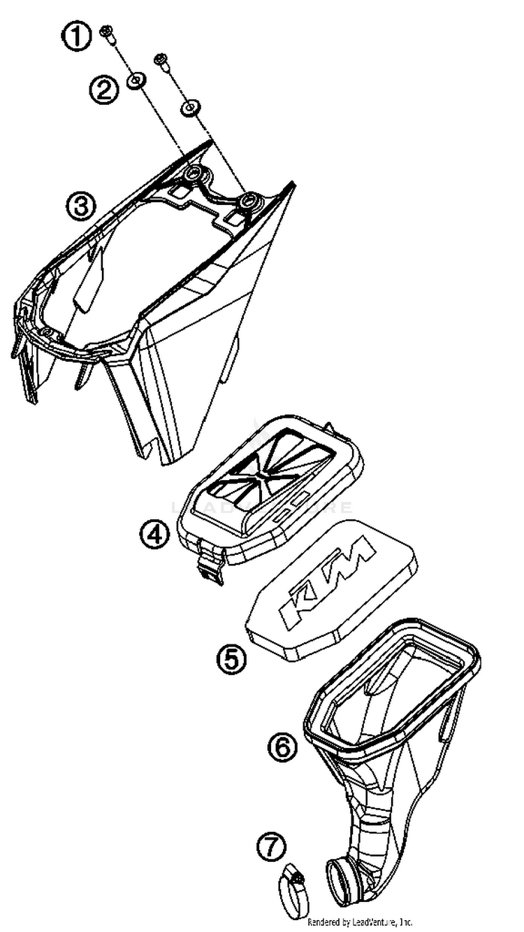 Air Filter Box 50 SX Mini Chassis - 2013 Schematic