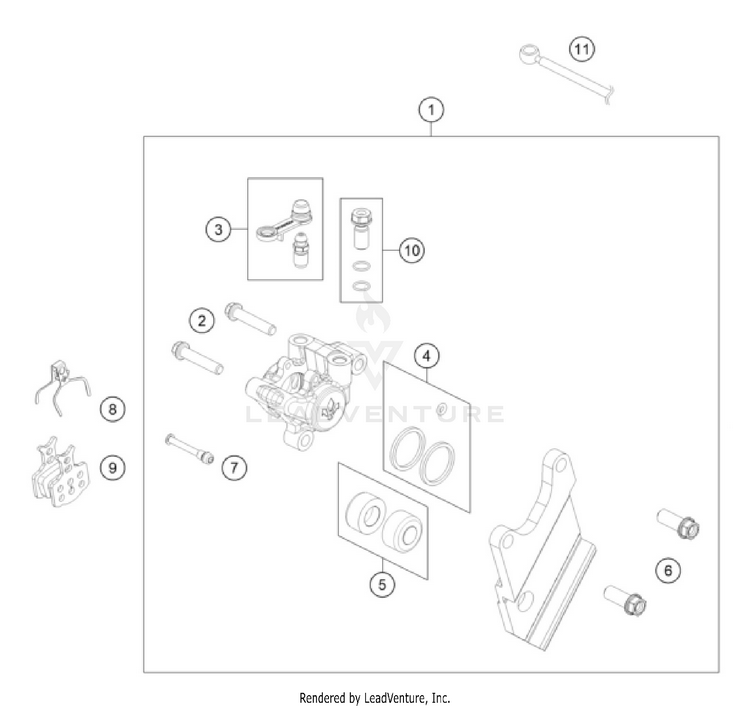 Rear Brake Caliper Schematic
