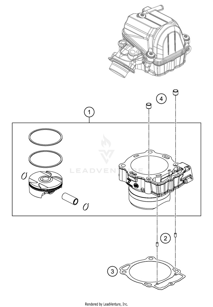 Cylinder 500 EXC-F SIX DAYS ENGINE - 2020 Schematic