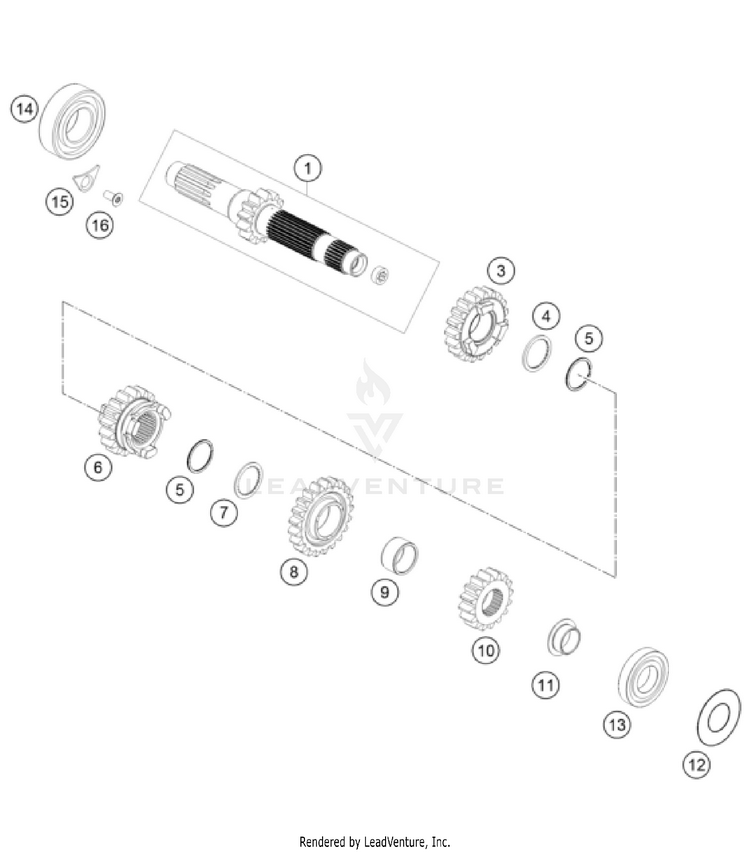 Transmission I - Main Shaft 250 SX-F Engine - 2022 Schematic