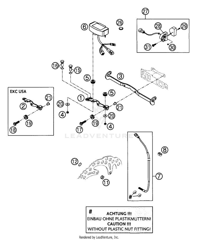 Speedometer M.A.E. 200 EXC Chassis - 2004 Schematic