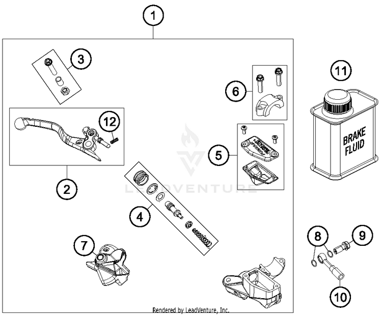 Hand Brake Cylinder 65 SX Chassis - 2015 Schematic