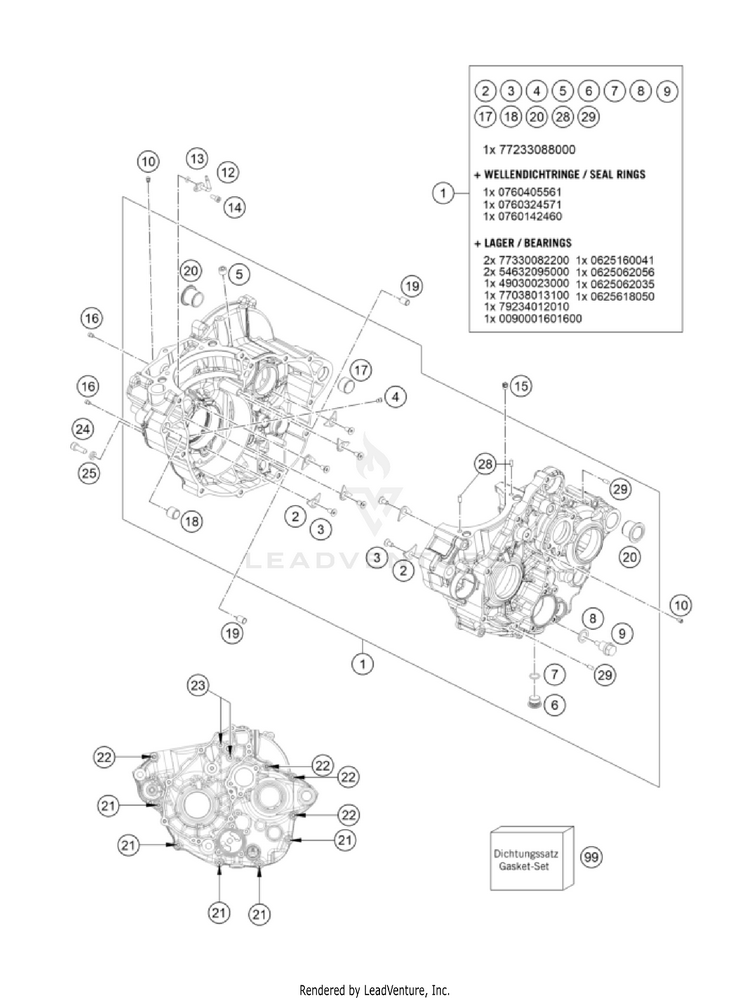 Engine Case 350 EXC-F USA Engine - 2023 Schematic