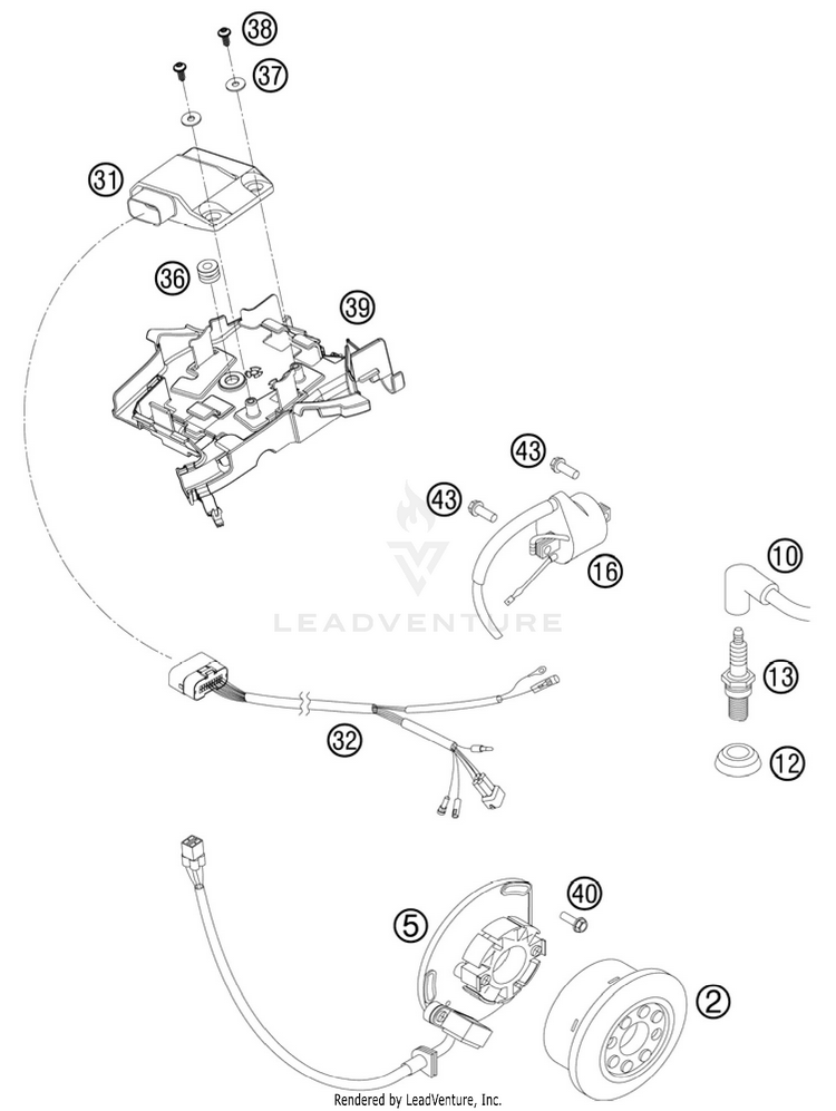 Ignition System 250 SX Engine - 2011 Schematic