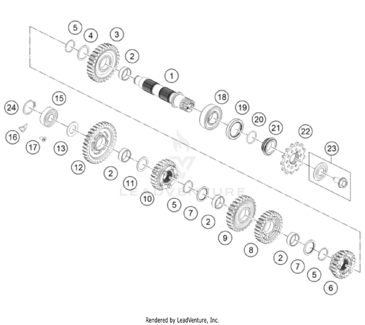 Transmission Ii - Countershaft 250 XC ENGINE - 2025 Schematic