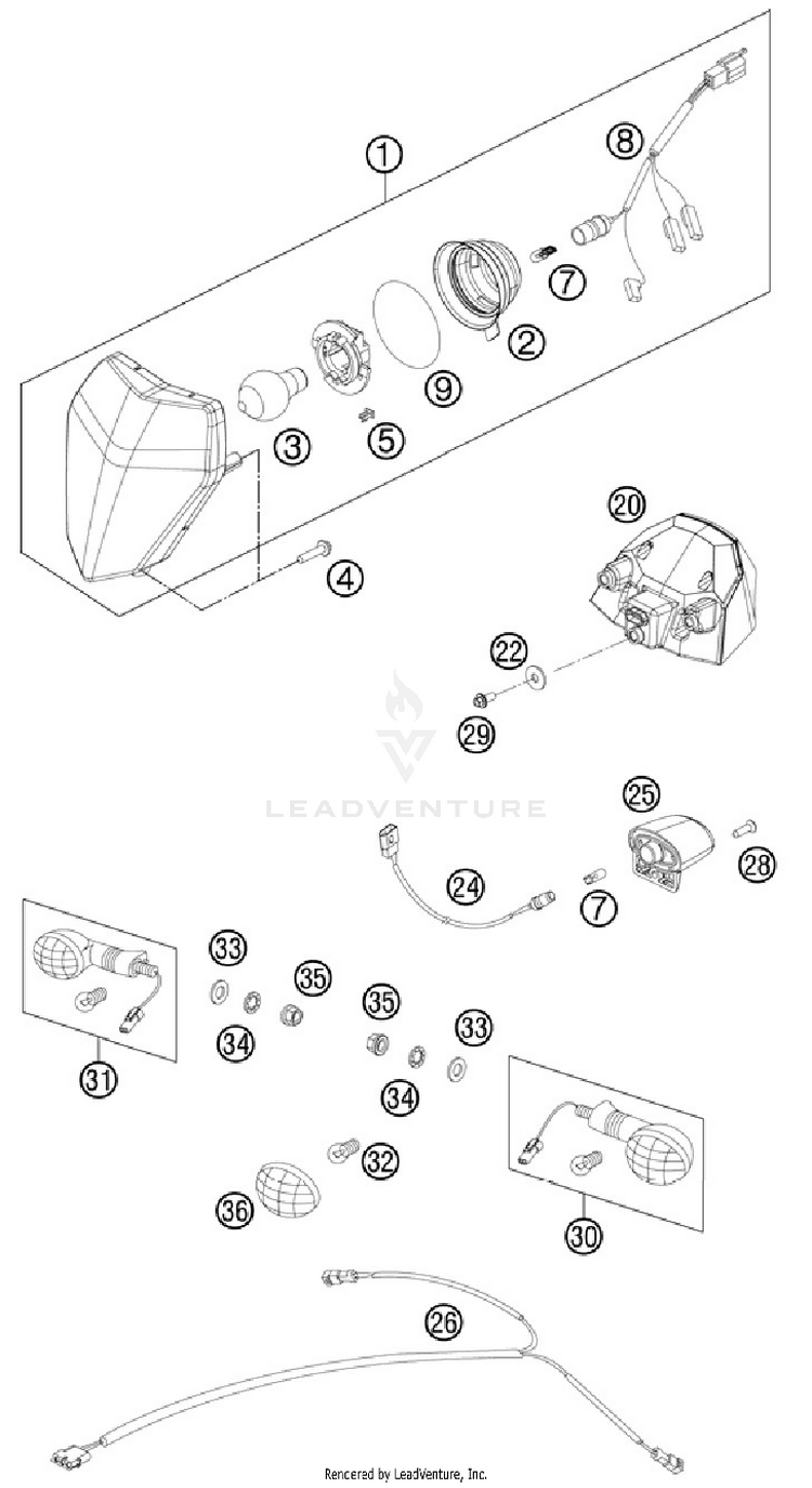 Lighting System 500 EXC Chassis - 2012 Schematic