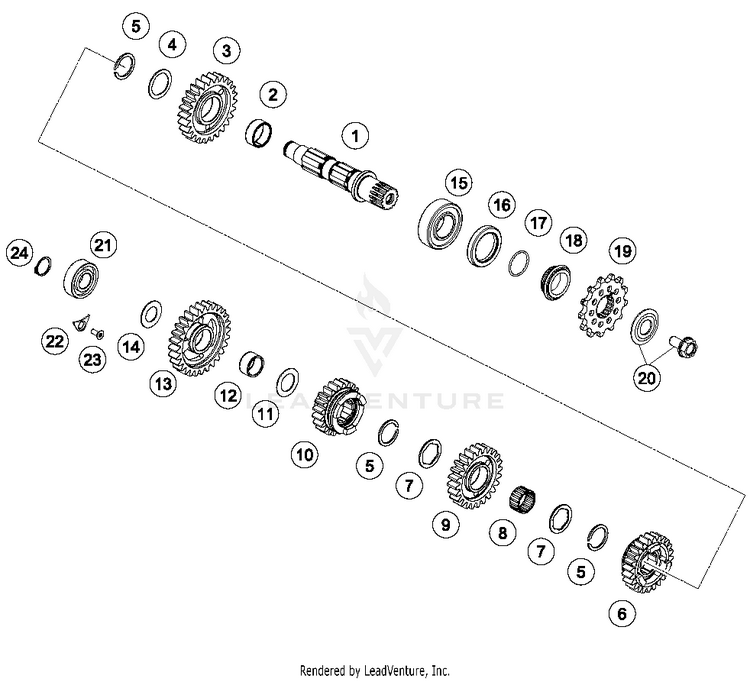 Transmission Ii - Countershaft 350 SX-F ENGINE - 2018 Schematic