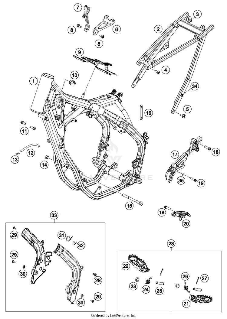 Frame 250 SX-F FACTORY EDITION Chassis - 2016 Schematic