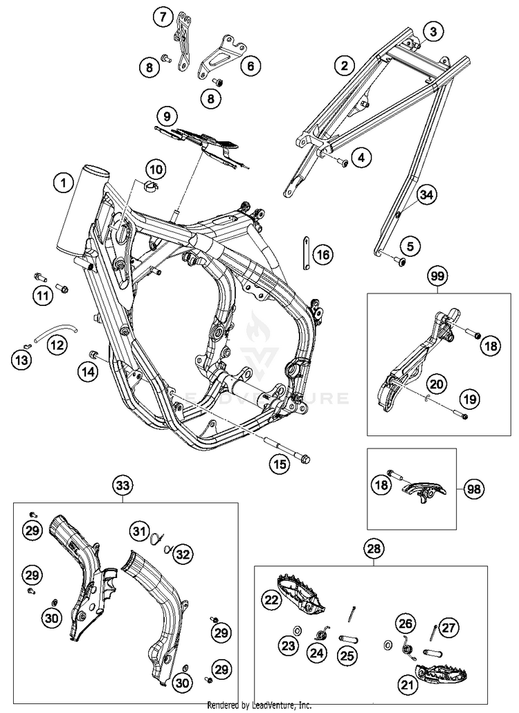 Frame 450 SXF FACTORY EDITION Chassis - 2016 Schematic