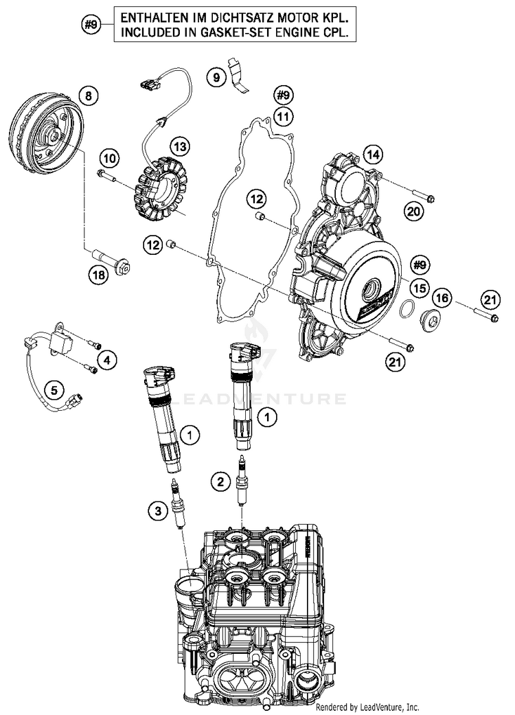 Ignition System 1290 SUPERDUKE R ORANGE Engine - 2015 Schematic