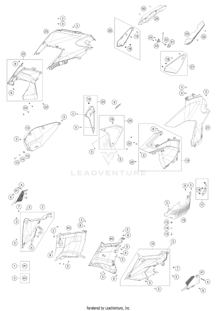 Side Trim 1290 SUPER ADVENTURE R OT US CHASSIS - 2022 Schematic