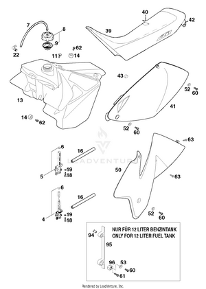 Tank, Seat, Cover Schematic
