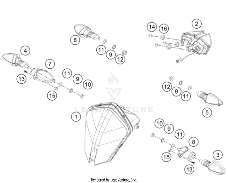 Lighting System 390 ADVENTURE SPOKE W, orange-B.D. CHASSIS - 2024 Schematic
