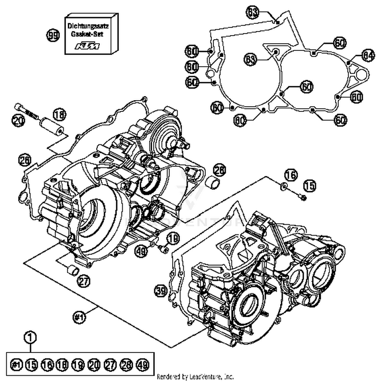 Engine Case 250 XC Engine - 2014 Schematic