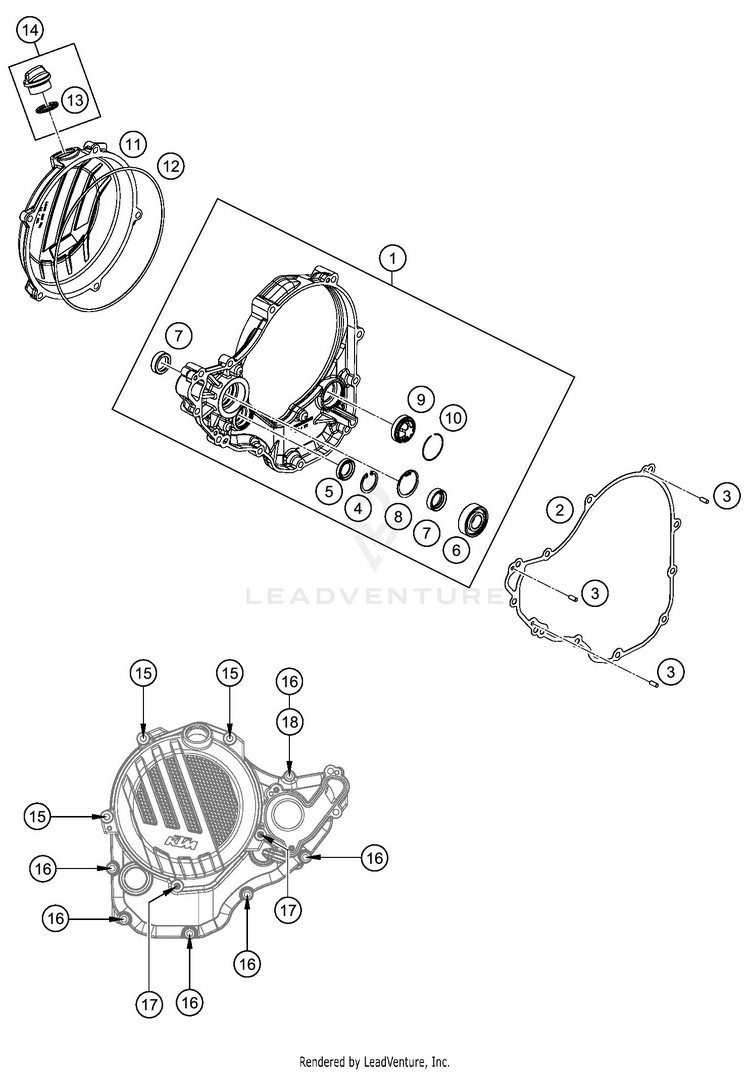 Clutch Cover 350 SX-F ENGINE - 2020 Schematic