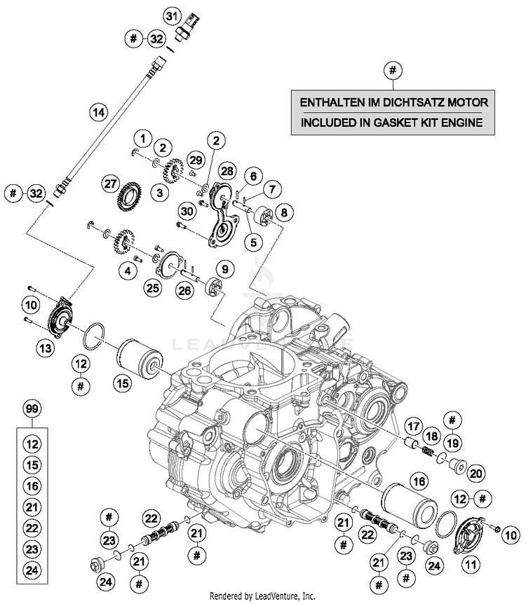 Lubricating System 690 DUKE WHITE ENGINE - 2017 Schematic