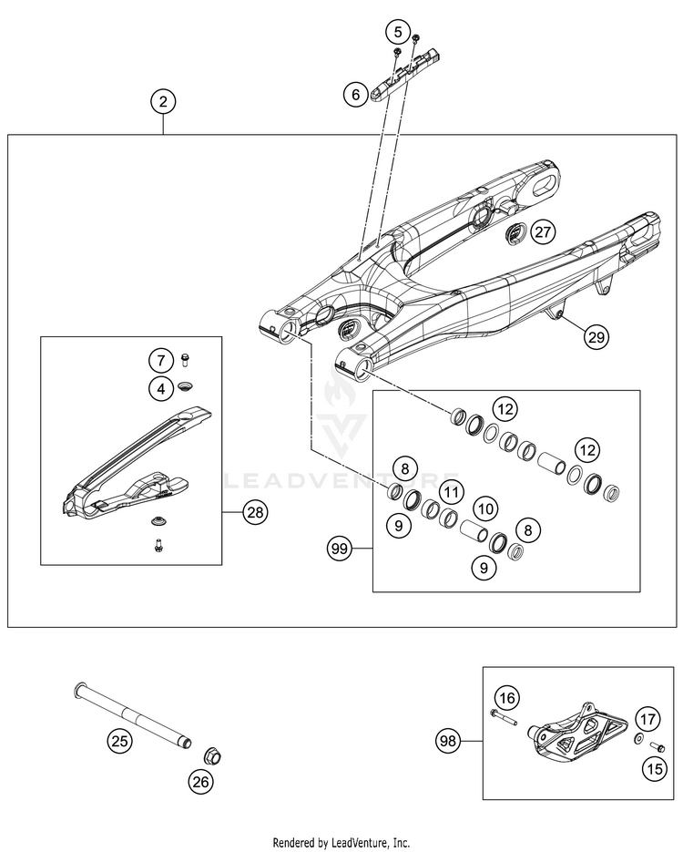 Swing Arm 450 XC-F Chassis - 2021 Schematic