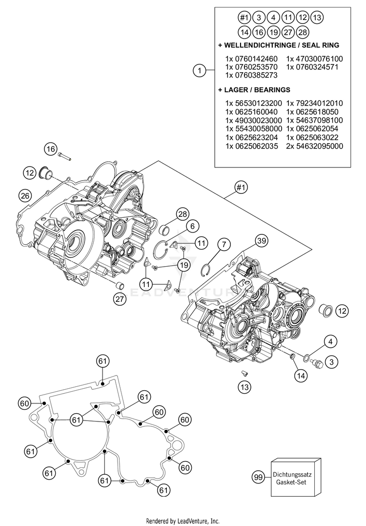 Engine Case 250 XC-W TPI Engine - 2021 Schematic