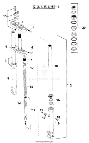 Front Fork Paioli Schematic
