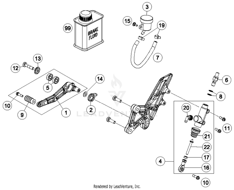 Rear Brake Control 1290 SUPERDUKE R BLACK Chassis - 2015 Schematic