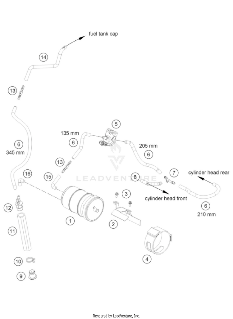 Evaporative Canister 1290 SUPER ADVENTURE R OT US CHASSIS - 2022 Schematic
