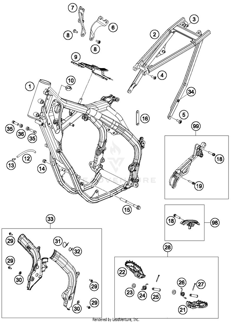 Frame 350 EXC-F CHASSIS - 2019 Schematic