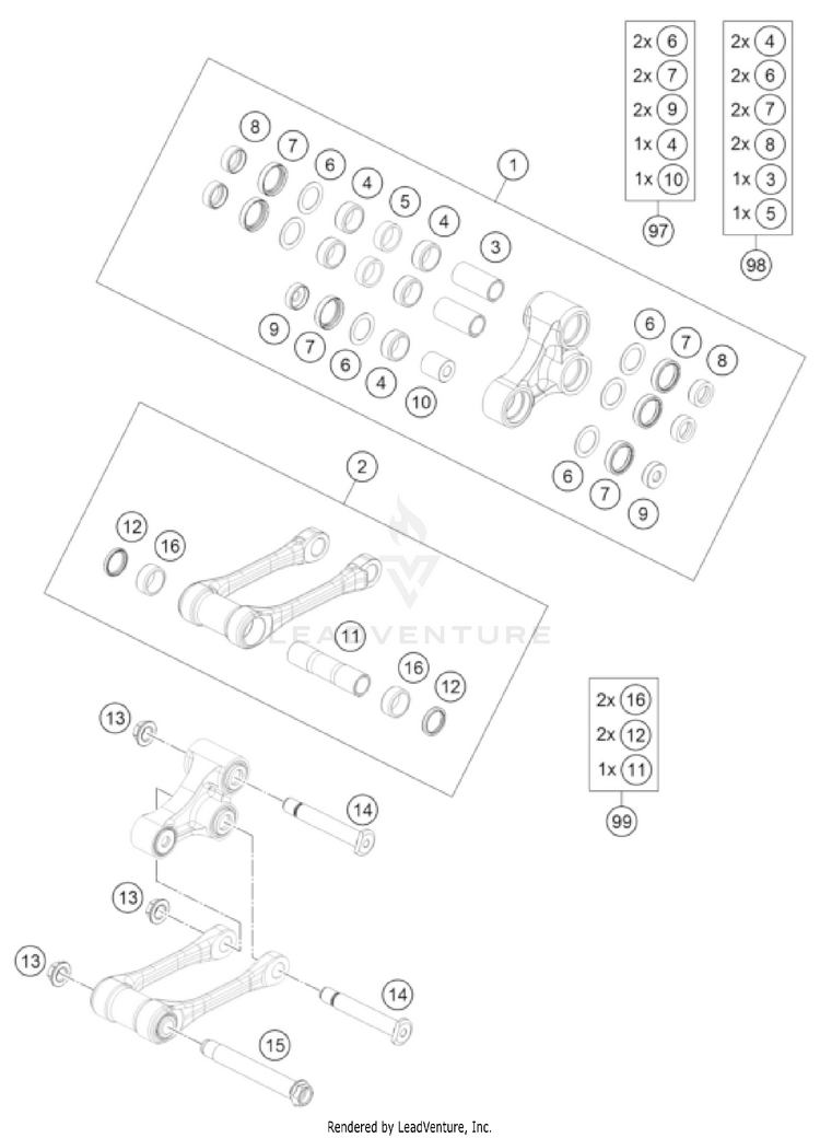 Pro Lever Linking 350 SX-F CHASSIS - 2023 Schematic