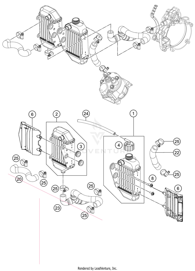 Cooling System 50 SX Engine - 2021 Schematic