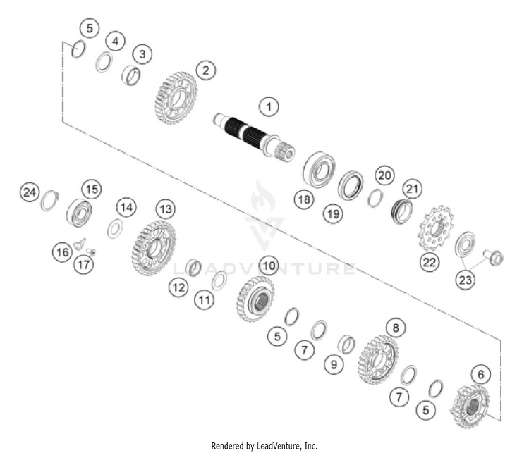 Transmission Ii - Countershaft 250 SX-F ENGINE - 2025 Schematic