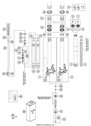 Front Fork Disassembled Schematic