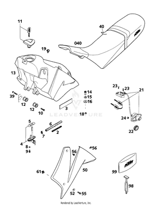 Tank, Seat, Cover Schematic