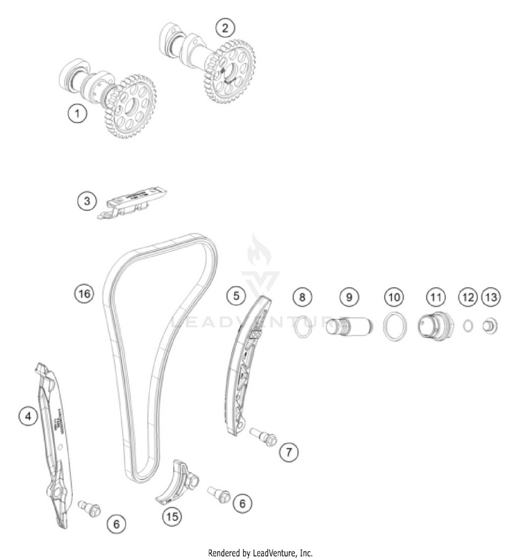 Timing Drive 250 SX-F ENGINE - 2025 Schematic