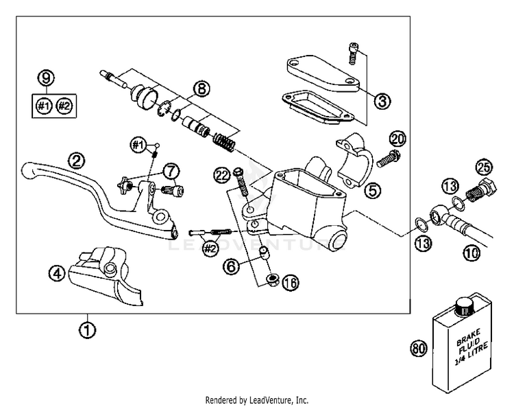 Hand Brake Cylinder 65 SX Chassis - 2007 Schematic