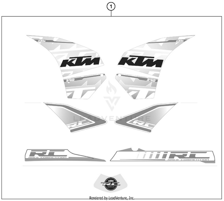 Decal RC 390 CUP USA Chassis - 2015 Schematic