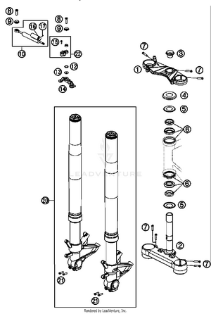 Front Fork, Triple Clamp Schematic