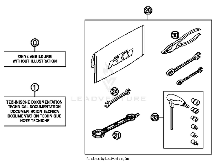 Accessories Kit 300 XCW Sixdays Chassis - 2014 Schematic