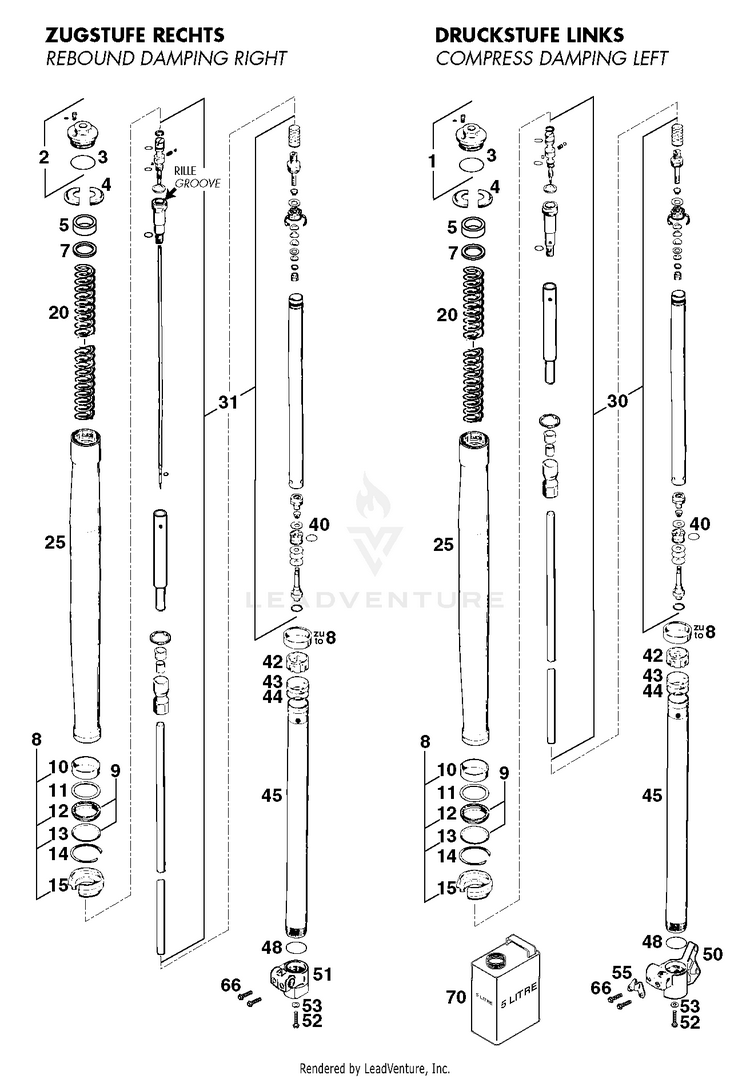 Fork Legs White Power 620 R Chassis - 1998 Schematic