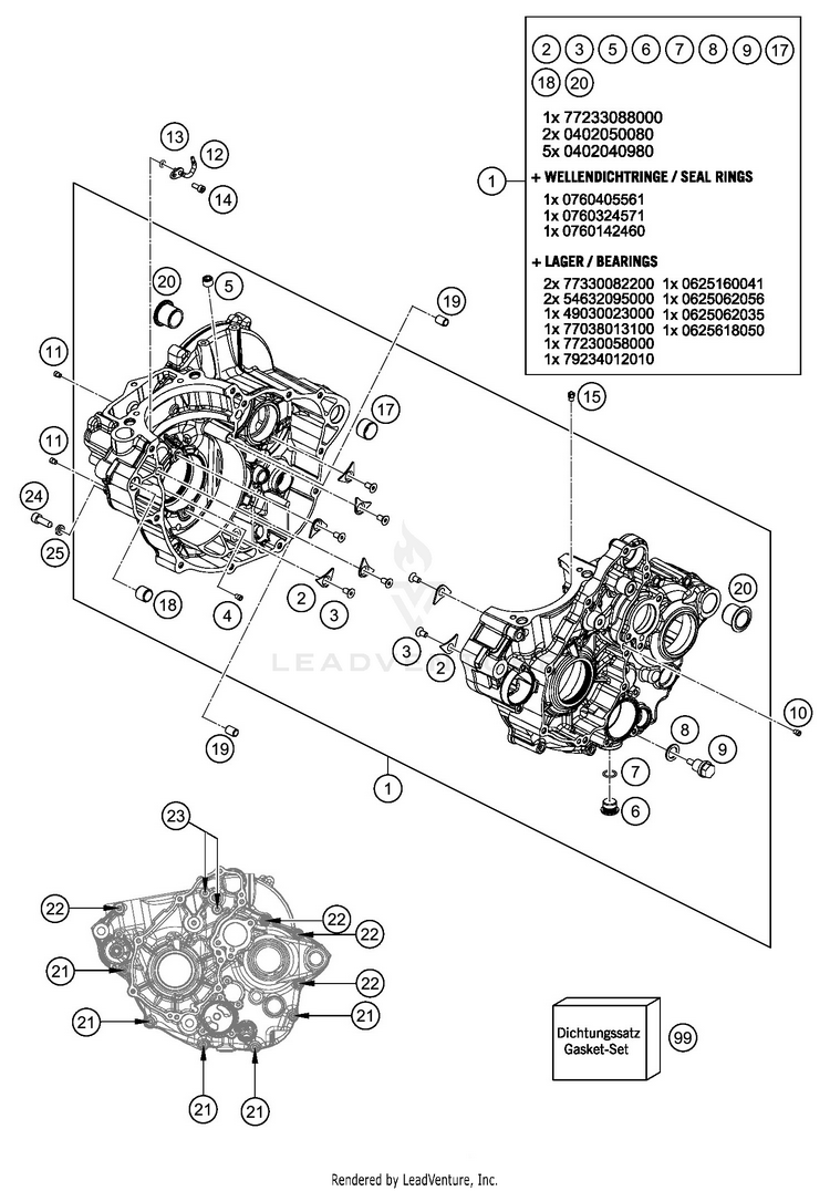 Engine Case 350 SX-F ENGINE - 2020 Schematic