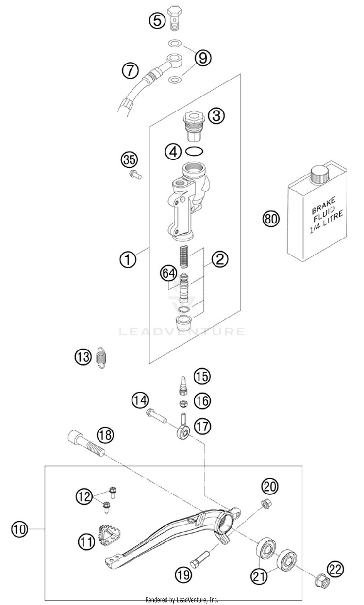 Rear Brake Control 300 XC Chassis - 2011 Schematic