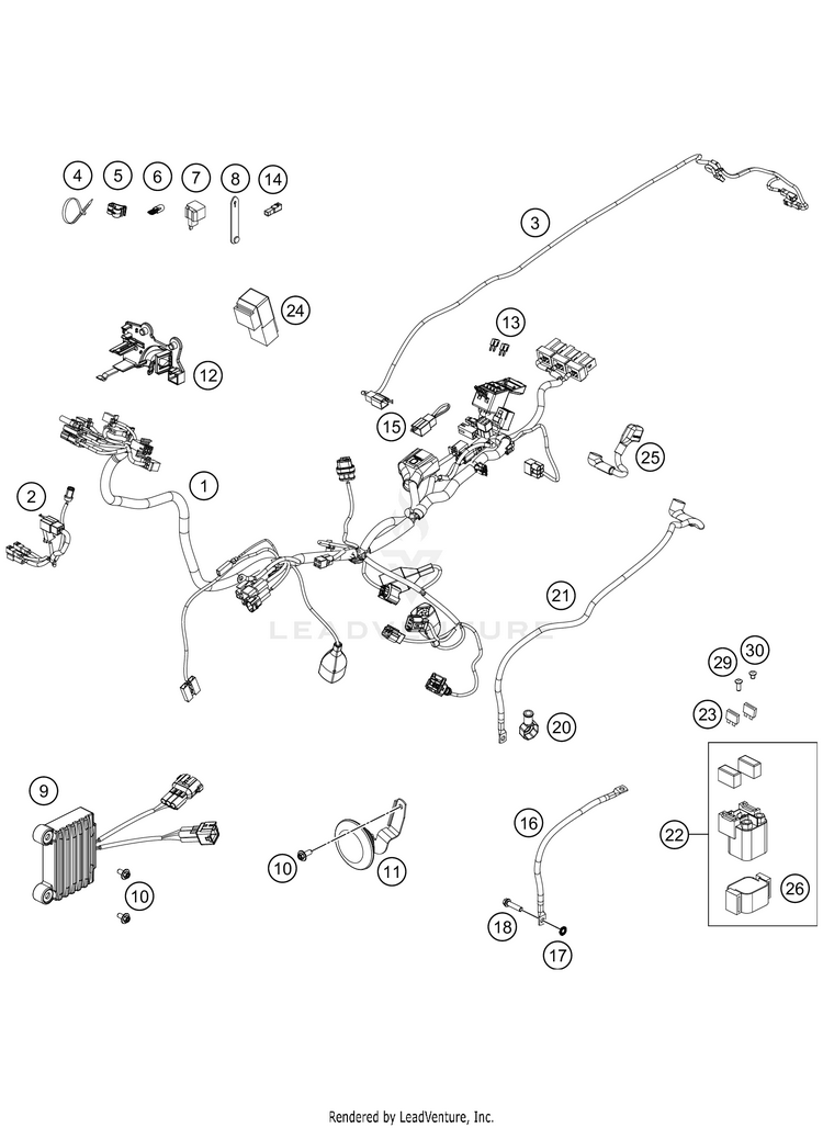 Wiring Harness 500 EXC-F SIX DAYS Chassis - 2021 Schematic