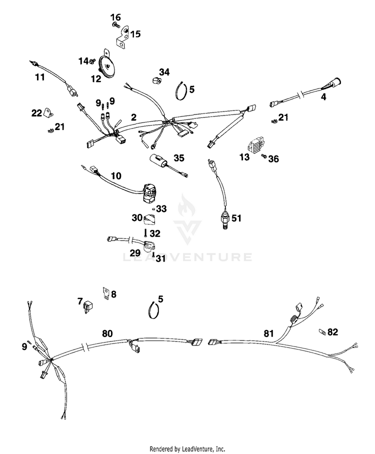 Wiring Harness Seperate Lubrication 200 EXC Chassis - 2001 Schematic