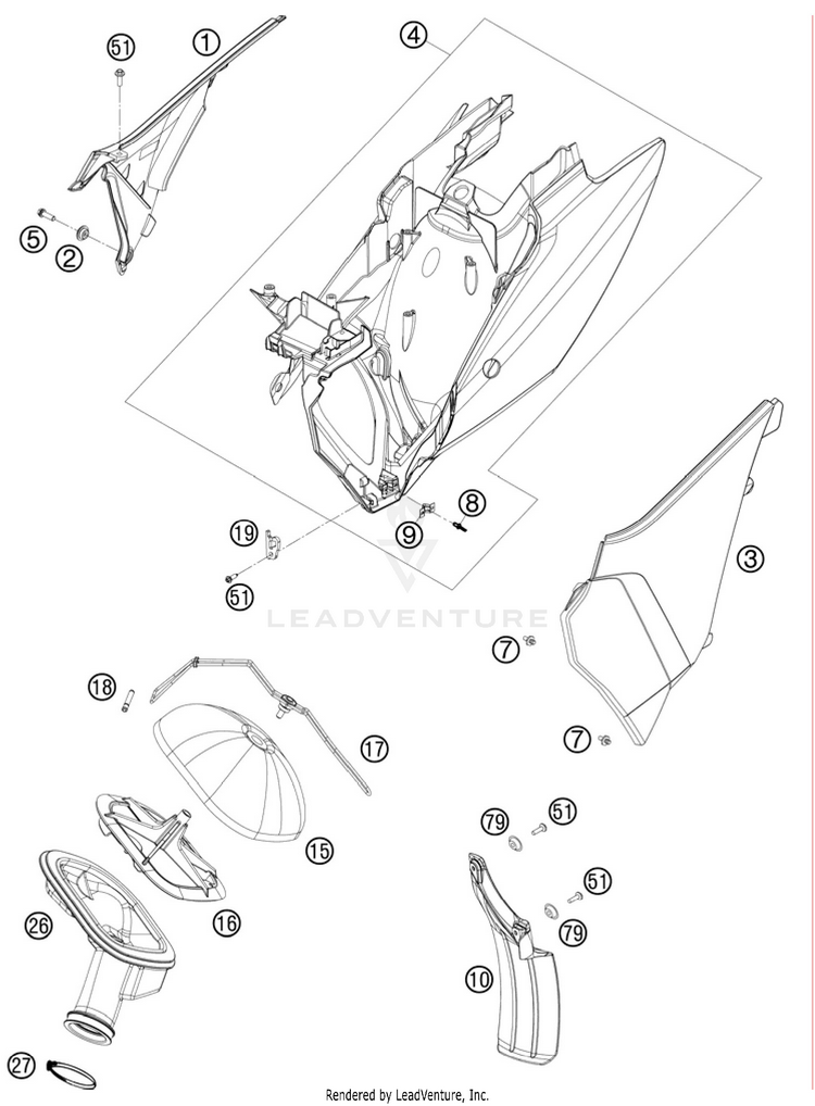 Air Filter 150 SX Chassis - 2011 Schematic