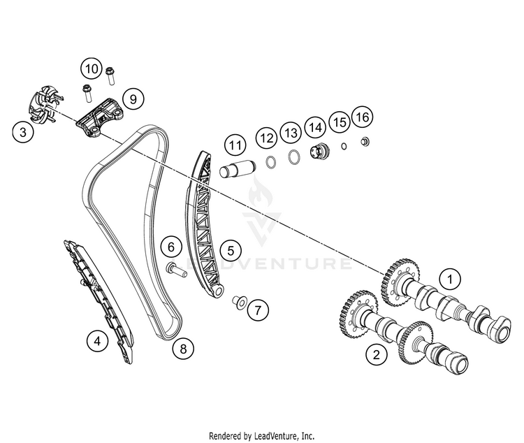 Timing Drive 890 ADV R Engine - 2021 Schematic