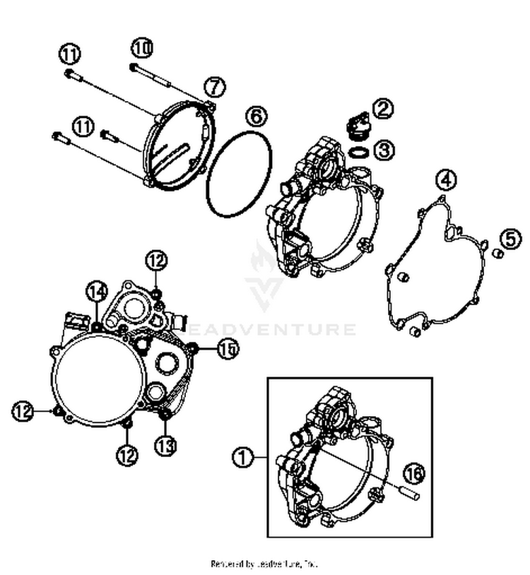 Clutch Cover 50 SX ENGINE - 2017 Schematic