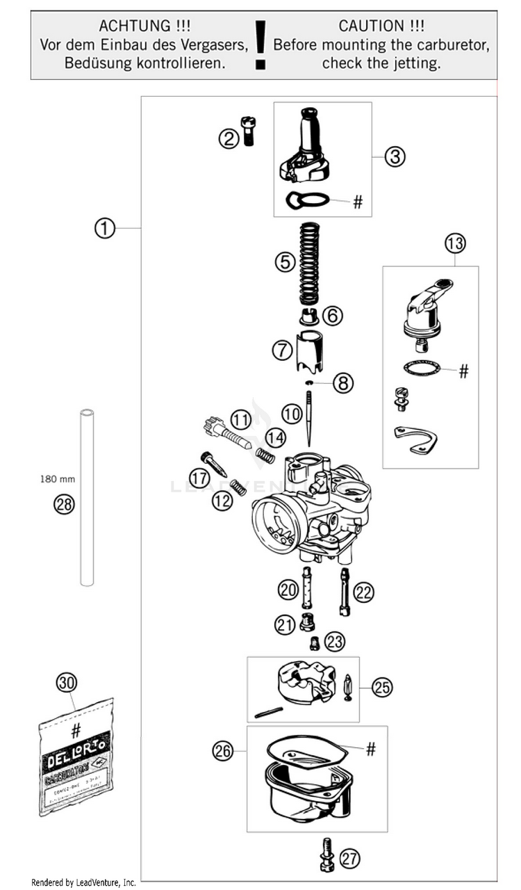 Carburetor 50 SX Mini Engine - 2011 Schematic