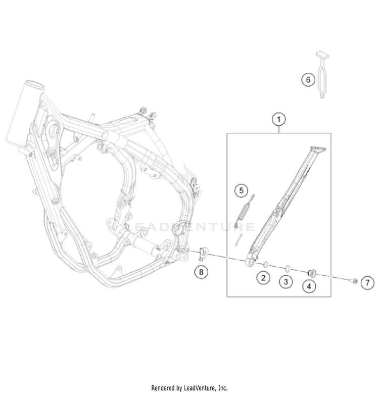 Side / Center Stand 350 XC-F CHASSIS - 2024 Schematic