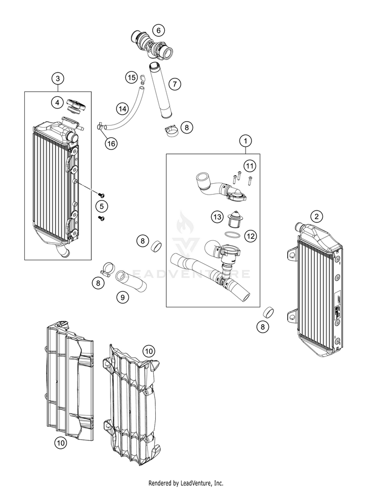 Cooling System 300 XC TPI ENGINE - 2020 Schematic