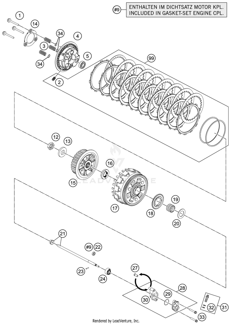 Clutch 1290 SUPER ADVENTURE R ENGINE - 2020 Schematic