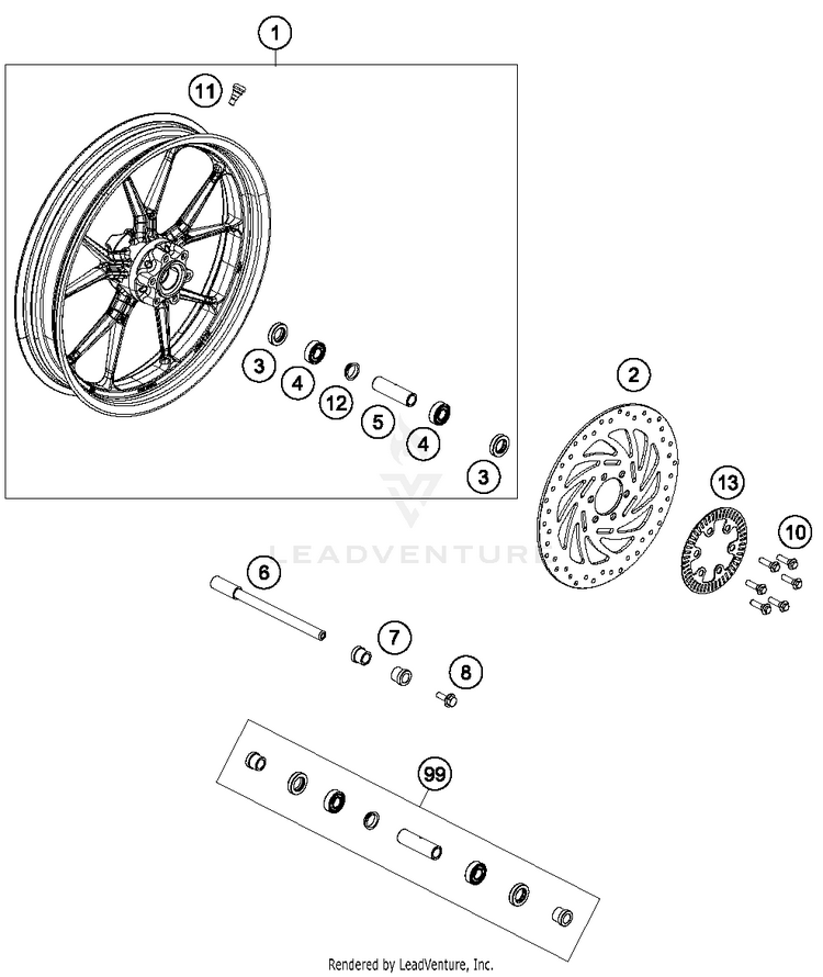 Front Wheel RC 390 CUP USA Chassis - 2015 Schematic